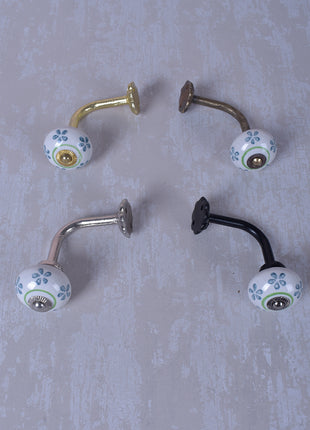Curtain Tie Backs Hook Decorative Wall Hook- Teal  Color Knob (Set of Two)