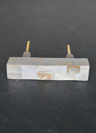 Unique Mother of Pearl Cabinet Pulls, Pulls for Drawers, Cabinet Hardware - Square Shape Pull
