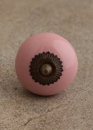 Solid Pink Handmade Ceramic Kitchen Cabinet Knob