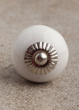 Round Solid White Colored Drawer Knob