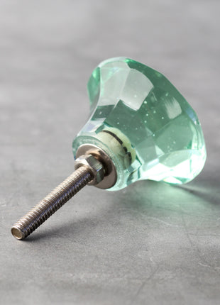 Light Green Glass Diamond Cut Dresser Cabinet Knob (X Large)