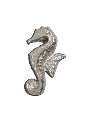 Silver Seahorse Ocean Fish Metallic Knob