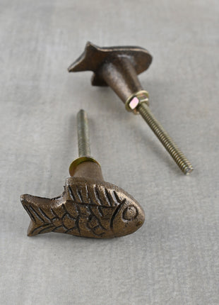 Unique Metallic Fish Shape Knob
