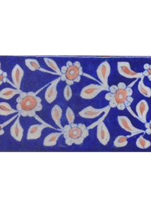 Brown Flower and Blue Tile