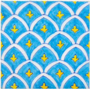 Blue flower and turqouise tile