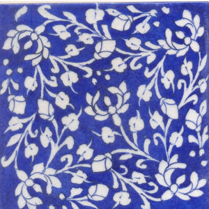 White leaves with blue tile