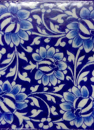 Blue Floral Design Kitchen Backsplash Tile 6x6''
