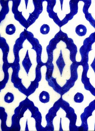 Blue Pattern On White Base Tile