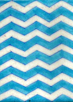 Turquoise and White Zigzag Tile