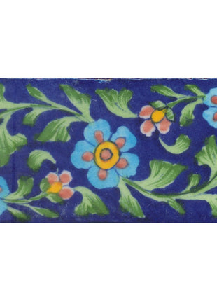 Flowers Design on Blue Base Tile