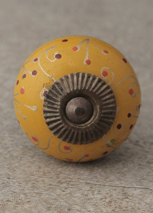 Golden design with Yellow and Green Base Wooden knob