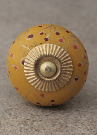 Golden design with Yellow and Green Base Wooden knob