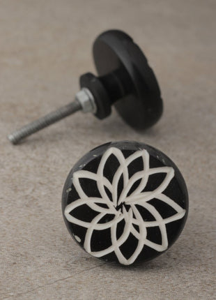 Black Wooden knob White Color Design