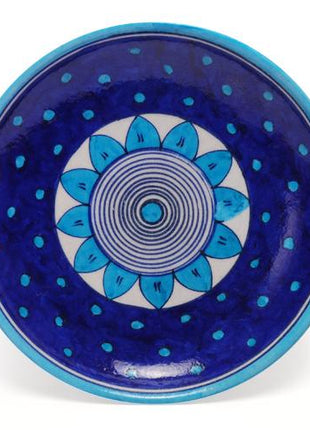Turquoise Flower and Dots on Blue Base Plate 8