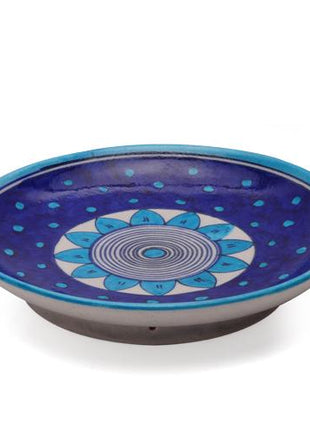 Turquoise Flower and Dots on Blue Base Plate 8
