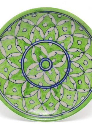 White Leaves on Green Base Plate 6