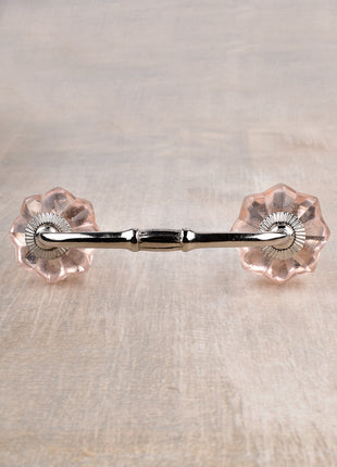 Unique Salmon Pink Glass Flower Drawer Pull