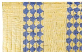 Galicha Beige and Blue Hand Block Print Cotton Quilt