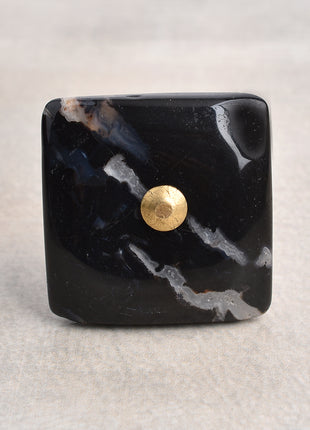 Agate Natural Gemstone Cabinet Furniture Knobs - Black and White