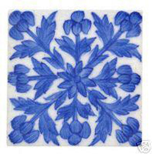 Blue design on white tile (4x4-bpt16)