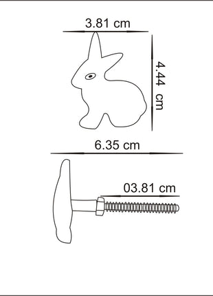 Unique Metallic Rabbit Shape Knob