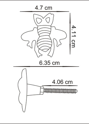 Insect Shaped Cast Iron Metallic Knob