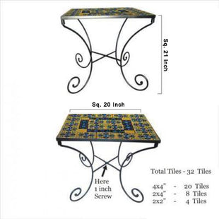 Blue Pottery Iron Coffee Table