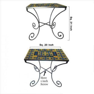 Blue Pottery Iron Coffee Table 008