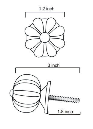 Green Design With White Base Melon Shaped Drawer Knob