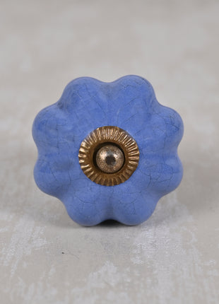 Solid Purple Handmade Flower Shape Ceramic Cabinet Knob