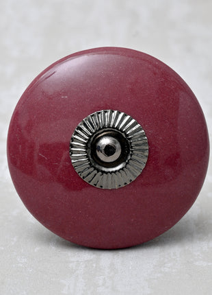 Round Solid Maroon Ceramic Drawer Knob