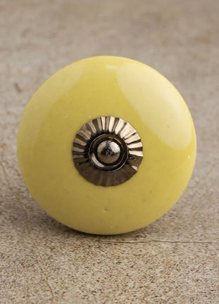 Round Solid Yellow Ceramic Door Knob