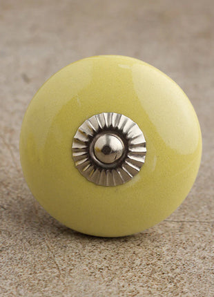 Round Solid Yellow Ceramic Door Knob