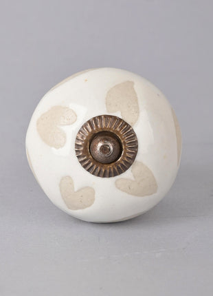 Heart Shape Design on White Ceramic Knob