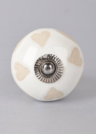 Heart Shape Design on White Ceramic Knob