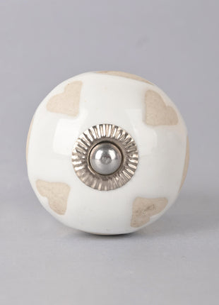 Heart Shape Design on White Ceramic Knob