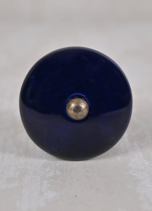 Dark Blue Round Ceramic Dresser Cabinet Knob