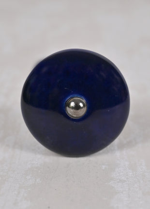 Dark Blue Round Ceramic Dresser Cabinet Knob