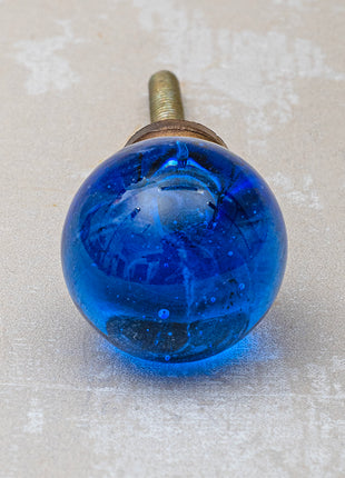 Blue Crystal Ball Glass Round Shaped Door Knob