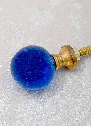 Blue Crystal Ball Glass Round Shaped Door Knob