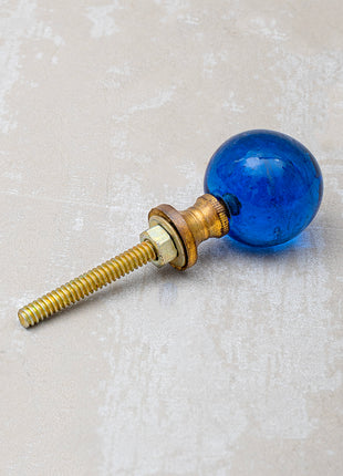 Blue Crystal Ball Glass Round Shaped Door Knob