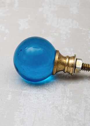 Stylish Turquoise Glass Round Shaped Drawer Cabinet Knob