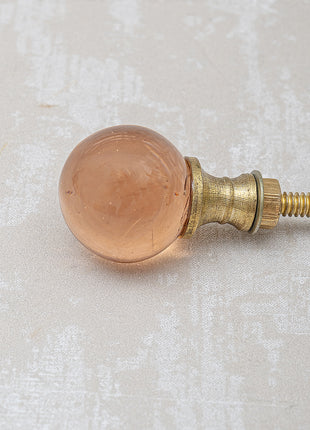 Blush Pink Translucent Glass Round Shaped Dresser Cabinet Knob