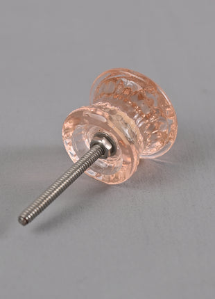 Transparent Peach Flower Shaped Glassware Door Knob (Medium)