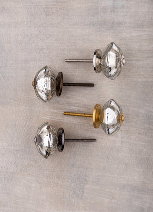 Well Designed Silver Metallic Kitchen Glass Cabinet Knob