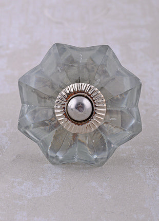 Stylish Floral Clear Royal Glass Drawer Cabinet Knob