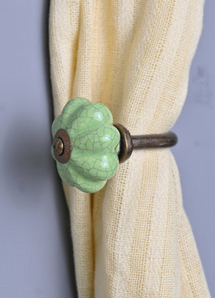 Curtain Tie Backs Hook Decorative Wall Hook-Green (Set of Two)