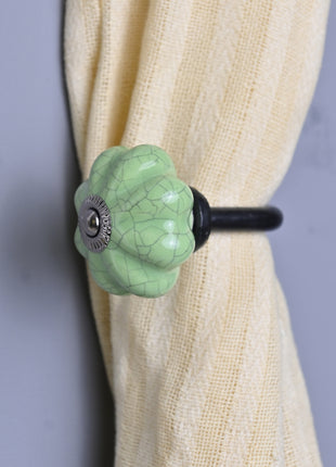 Curtain Tie Backs Hook Decorative Wall Hook-Green (Set of Two)