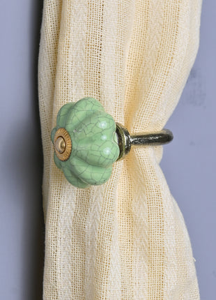 Curtain Tie Backs Hook Decorative Wall Hook-Green (Set of Two)