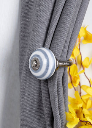 Curtain Tie Backs Hook Decorative Wall Hook-Gray (Set of Two)